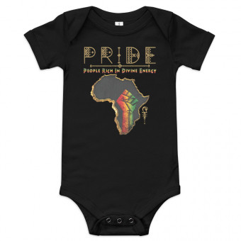 Black Pride - Gold & Wood - Baby Short Sleeve One piece