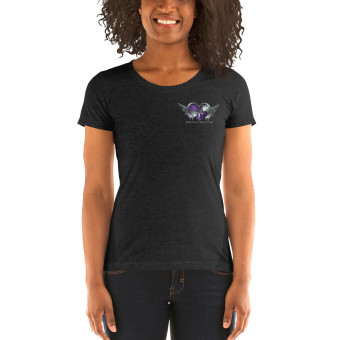 Heart MusicGlobe + Wings [Chromed Out] Women's Tri-Blend T-Shirt