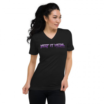 ''Keep It Metal'' SkyRez - Unisex V-Neck T-Shirt - Grape