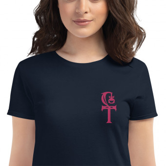 HLS Embroidered Unity Symbol - WEBBED - Women's Fashion Fit T-Shirt - Flamingo