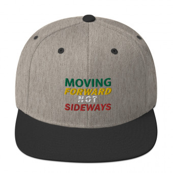 ''Moving Forward NOT Sideways'' Snapback Embroidered Hat V1 - Safari