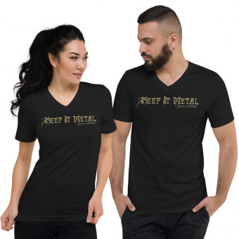 ''Keep It Metal'' Wicked - Unisex V-Neck T-Shirt - Sand
