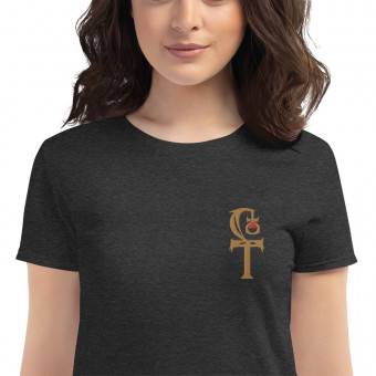 HLS Embroidered Unity Symbol - WEBBED - Women's Fashion Fit T-Shirt - Gold