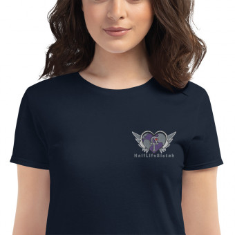 Heart MusicGlobe Embroidered Badge - Women's Fashion Fit T-Shirt