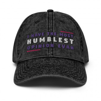 ''Humblest Opinion'' V1 - Vintage Cotton Twill Embroidered Hat - Bubble Gum