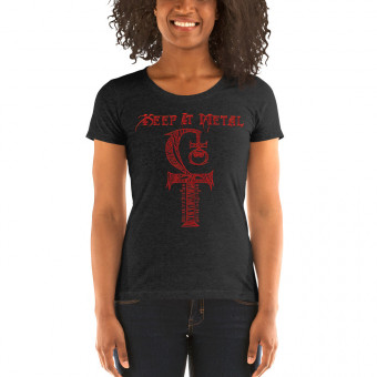 ''Keep It Metal'' + HLS Unity Symbol - Wicked Web - Women's Tri-Blend T-Shirt - Scarlet