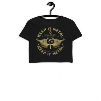 ''Keep It Metal'' HLS Unity Wings Souljah Badge - Organic Crop Top - Gold