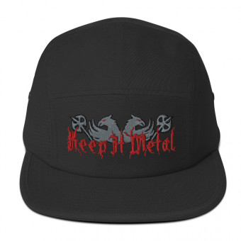 ''Keep It Metal'' Gryphon - Five Panel Embroidered Hat - GreyRed