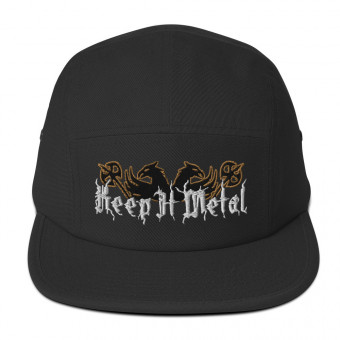 ''Keep It Metal'' Gryphon - Five Panel Embroidered Hat - GoldBlkWT