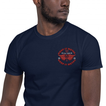 ''Keep It Metal'' HLS Unity Wings Embroidered Souljah Badge - Men's T-Shirt - Red