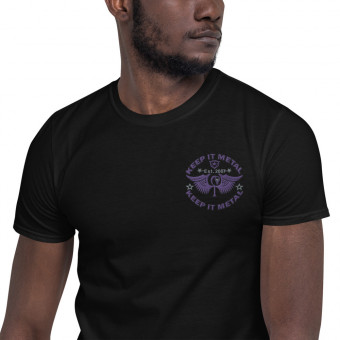 ''Keep It Metal'' HLS Unity Wings Embroidered Souljah Badge - Men's T-Shirt - Purple
