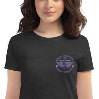 ''Keep It Metal'' HLS Unity Wings Embroidered Souljah Badge - Women's Fashion Fit T-Shirt - Purple