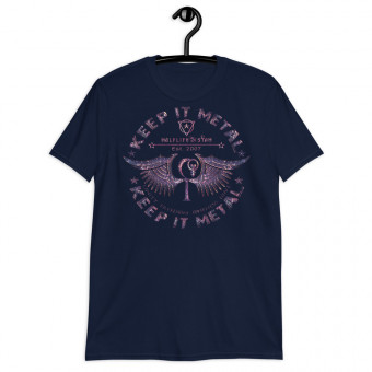 ''Keep It Metal'' HLS Unity Wings Souljah Badge - Unisex T-Shirt - Amethyst