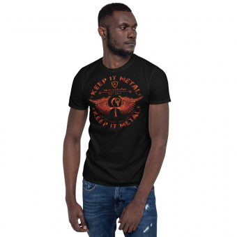 ''Keep It Metal'' HLS Unity Wings Souljah Badge - Unisex T-Shirt - LAVA