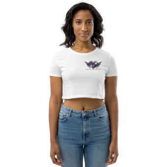Heart MusicGlobe + Wings [Chromed Out] Patch - Organic Crop Top