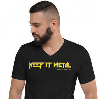 ''Keep It Metal'' SkyRez - Unisex V-Neck T-Shirt - Yhelloh