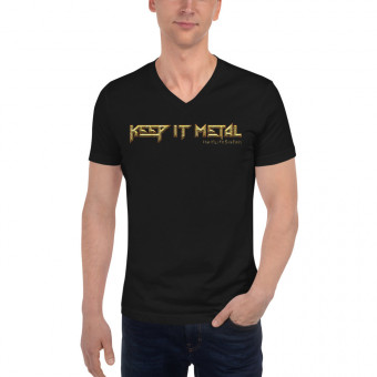 ''Keep It Metal'' SkyRez - Unisex V-Neck T-Shirt - Gold