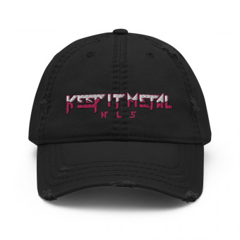 ''Keep It Metal'' SkyRez - Distressed Dad Hat - FlamingoPinkWT
