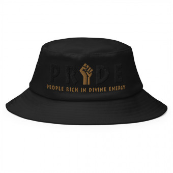 Black Pride - 3D Puff Embroidered - Old School Bucket Hat - BlkGold