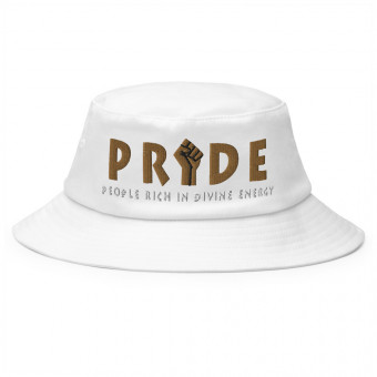 Black Pride - 3D Puff Embroidered - Old School Bucket Hat - Gold