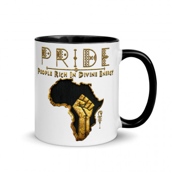 Black Pride - Gold & Wood Mug - V1