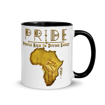 Black Pride - Gold & Wood Mug - V3
