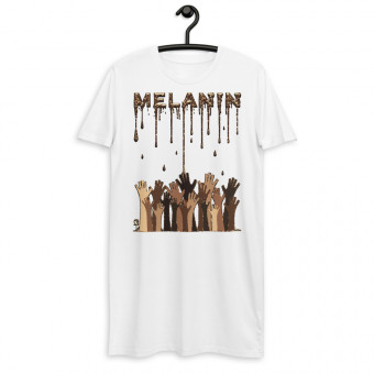 Melanin Drip - Organic Cotton T-Shirt Dress - Mocha