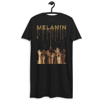 Melanin Drip - Organic Cotton T-Shirt Dress - Gold