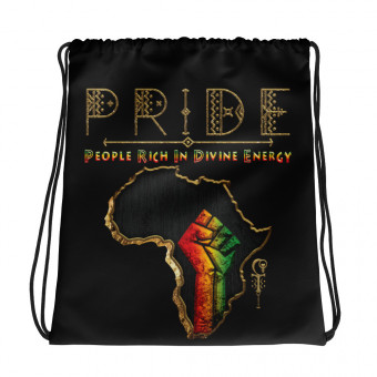 Black Pride - Gold & Wood - Drawstring Bag - V2