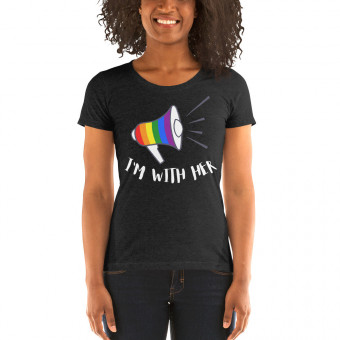 - IM WITH HER - Women's Tri-Blend T-Shirt